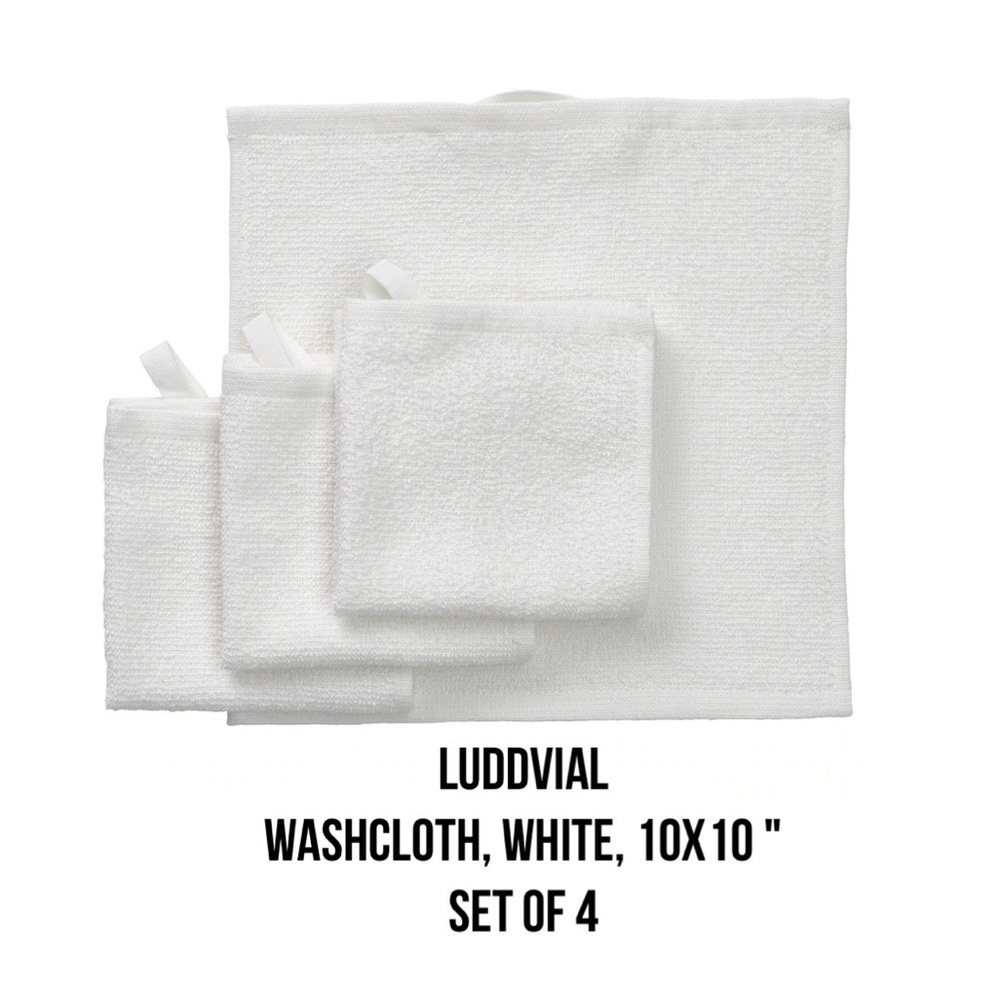LUDDVIAL 100% Cotton Washcloth Set of 4